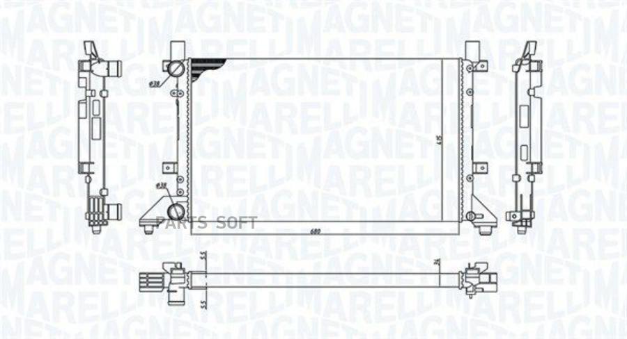 

MAGNETI MARELLI 350213189400 Радиатор охлаждения двигателя VW LT 96- 1шт