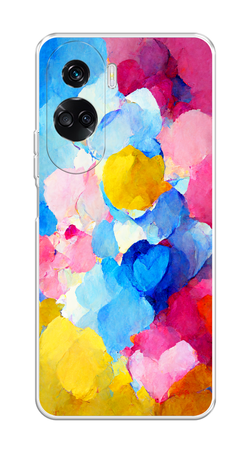 

Чехол Homey на Honor 90 Lite "Яркие пятна", Синий;голубой;желтый;розовый, 6122350-1