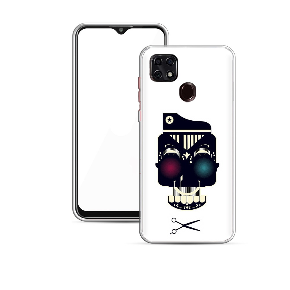 

Чехол MyPads Tocco для ZTE V2020 черно белый скелет с яркими глазами (PT226946.457.687), Прозрачный, Tocco