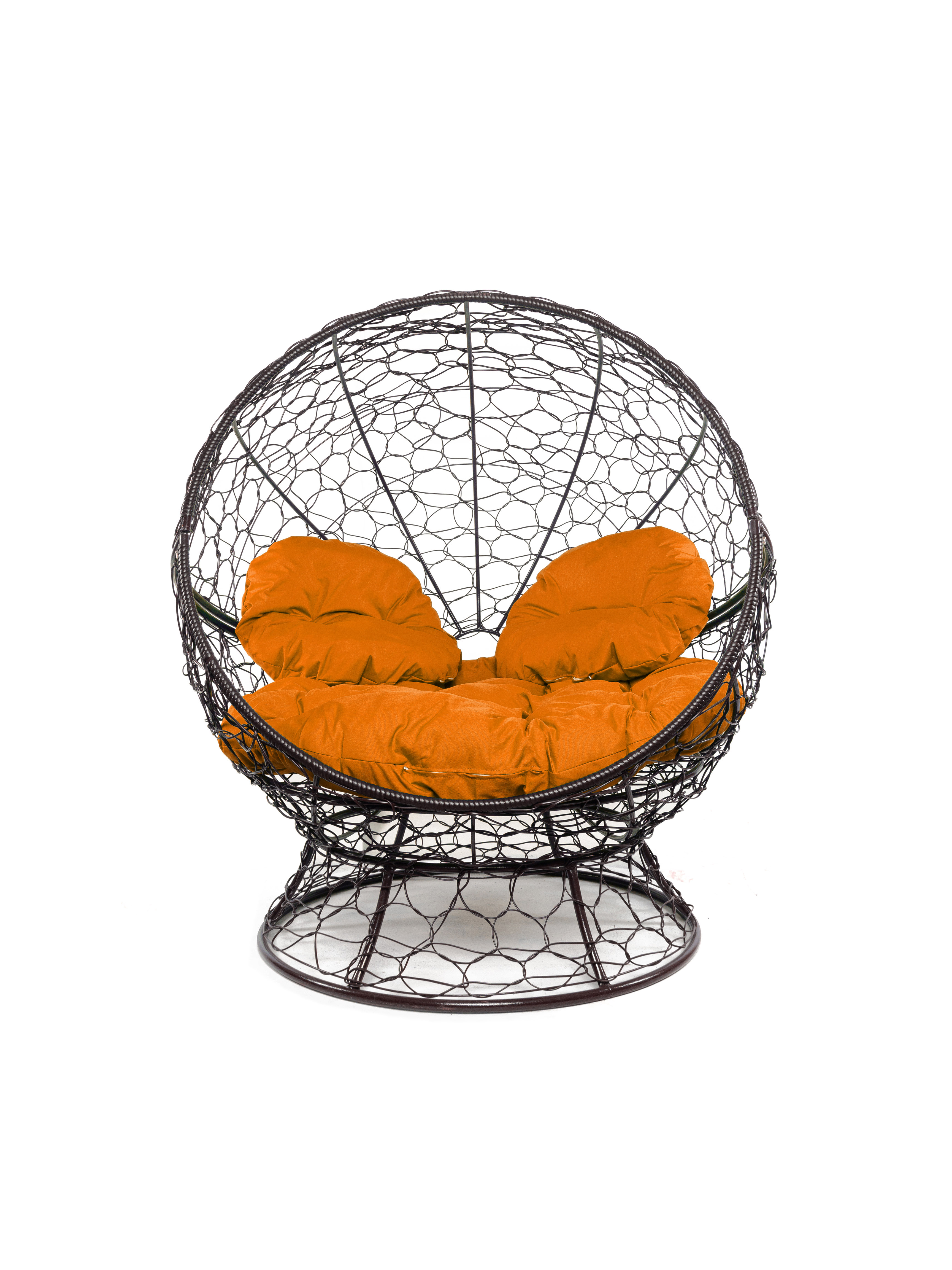 Кресло садовое M-Group Апельсин коричневое 11520207 оранжевая подушка