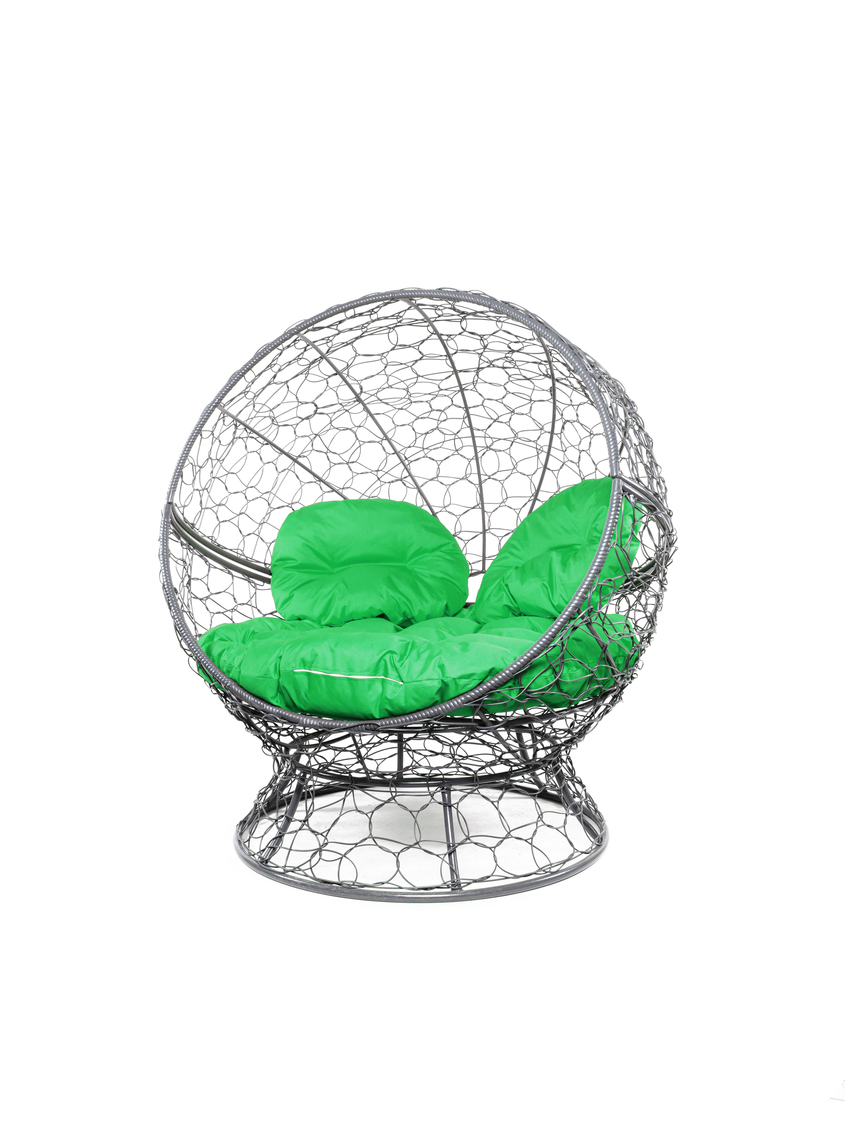 Кресло садовое M-Group Апельсин серое 11520304 зелёная подушка