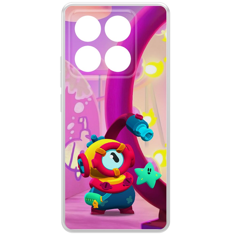 

Чехол-накладка Krutoff Clear Case Brawl Stars-Отис для Xiaomi 14T Pro, Прозрачный