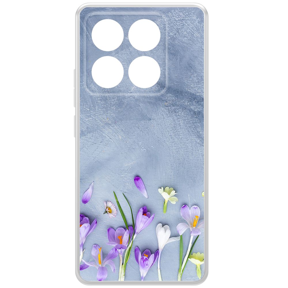 

Чехол-накладка Krutoff Clear Case Цветочное настроение для Xiaomi 14T Pro, Прозрачный
