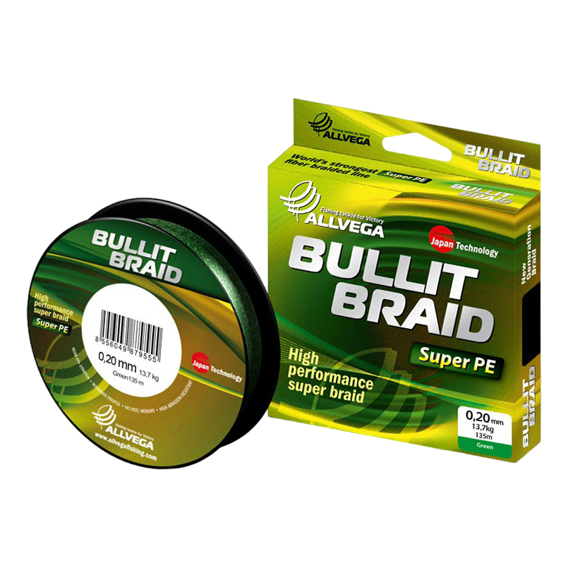 

Шнур плетеный Allvega Bullit Braid темно-зеленый 135 м