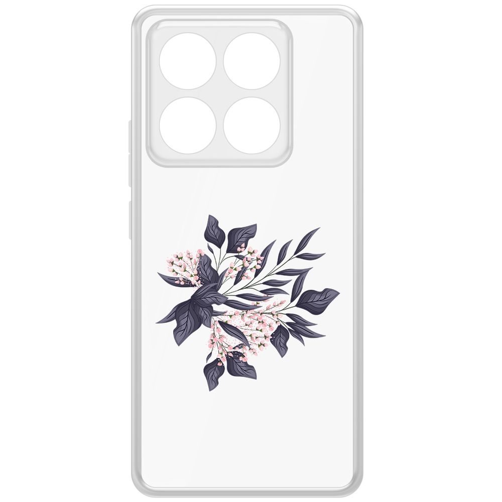 

Чехол-накладка Krutoff Clear Case Розовые бутоны для Xiaomi 14T Pro, Прозрачный