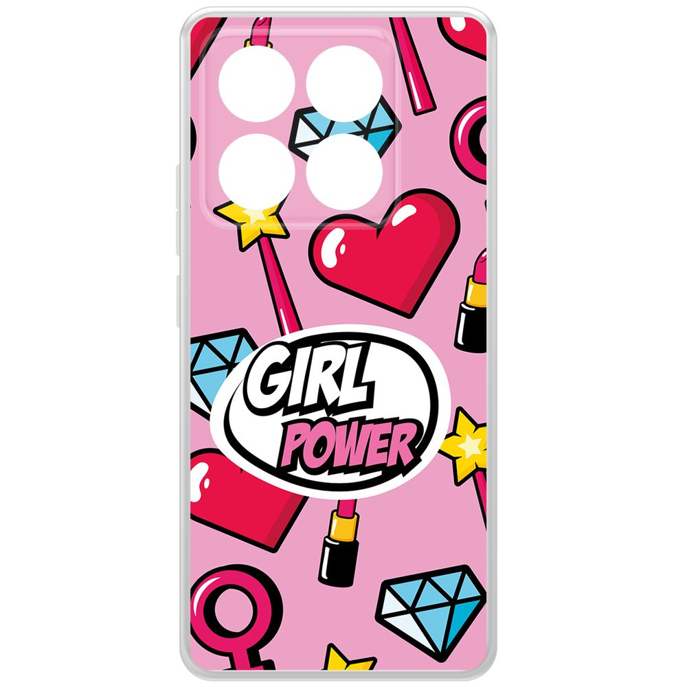 

Чехол-накладка Krutoff Clear Case Girl Power для Xiaomi 14T Pro, Прозрачный