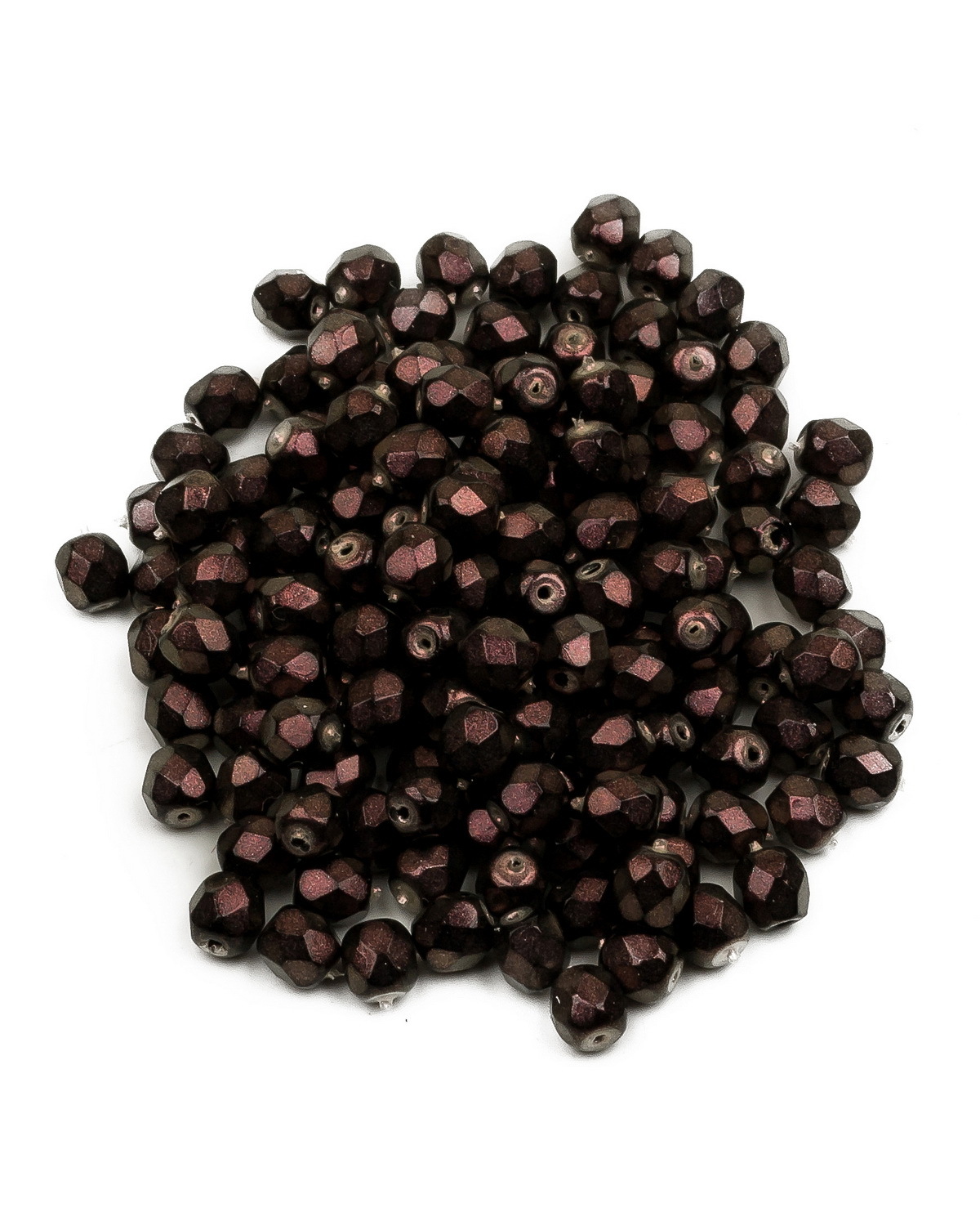 

Стеклянные чешские бусины Fire polished beads ганеные круглые 4 мм цвет Jet 19064 150шт, Красный, FP-4