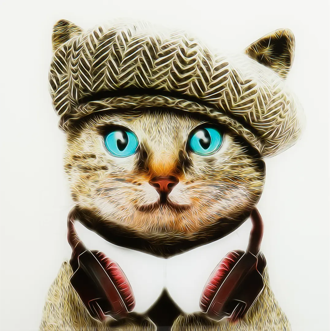

Картина на стекле «Кот в берете» 40x40 см