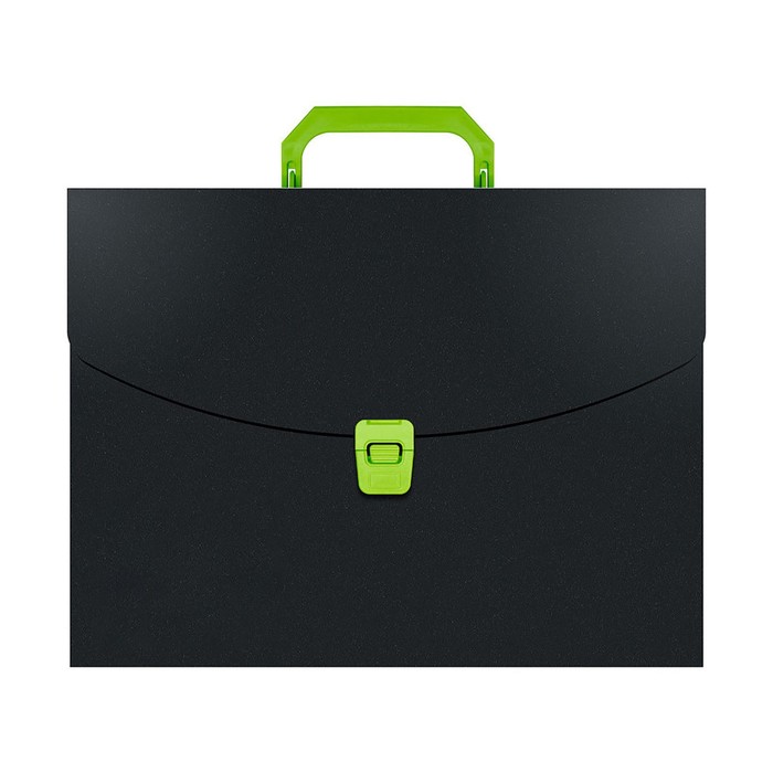 

Calligrata Папка портфель А4, 700 мкм, 1 отделение, Calligrata, чёрный с салатовым, Черный