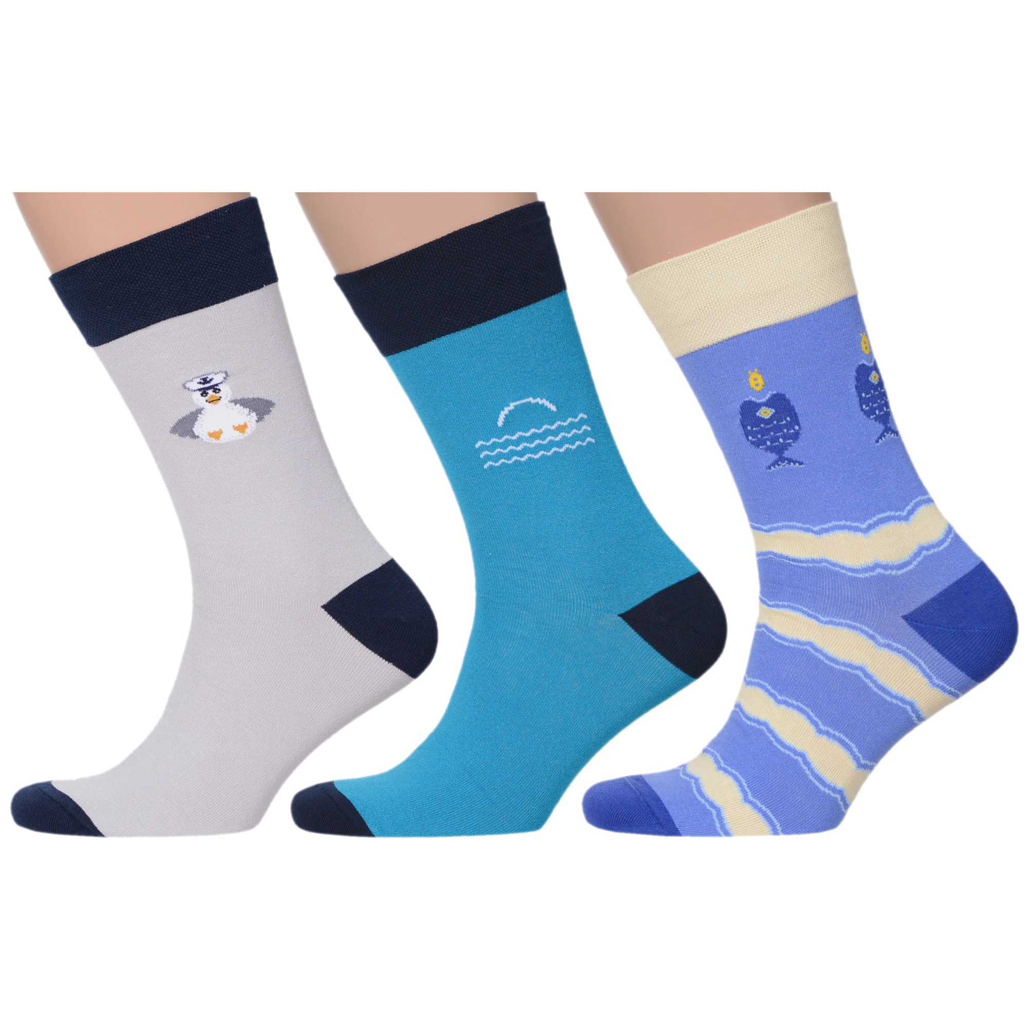 

Комплект носков мужских MoscowSocksClub msk3-М28 разноцветных 25, Серый;голубой;синий, msk3-М28