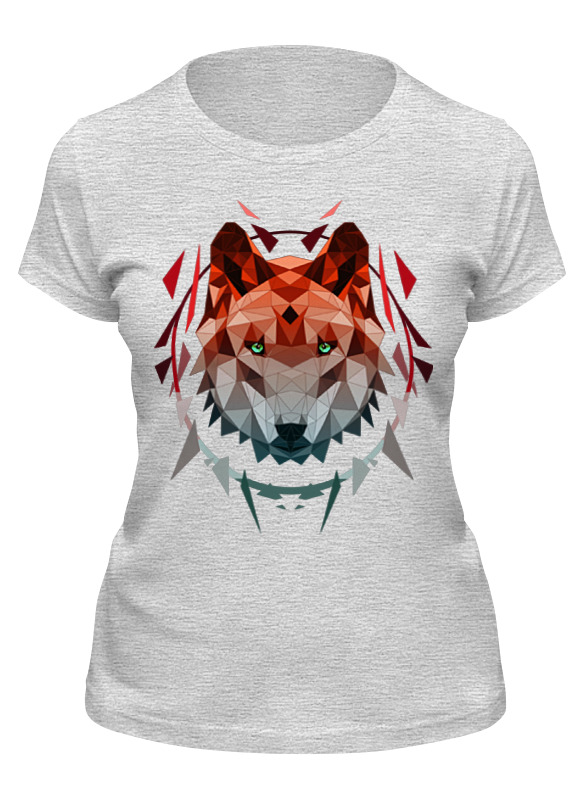 

Футболка женская Printio Геометрический волк серая XL, Серый, Геометрический волк