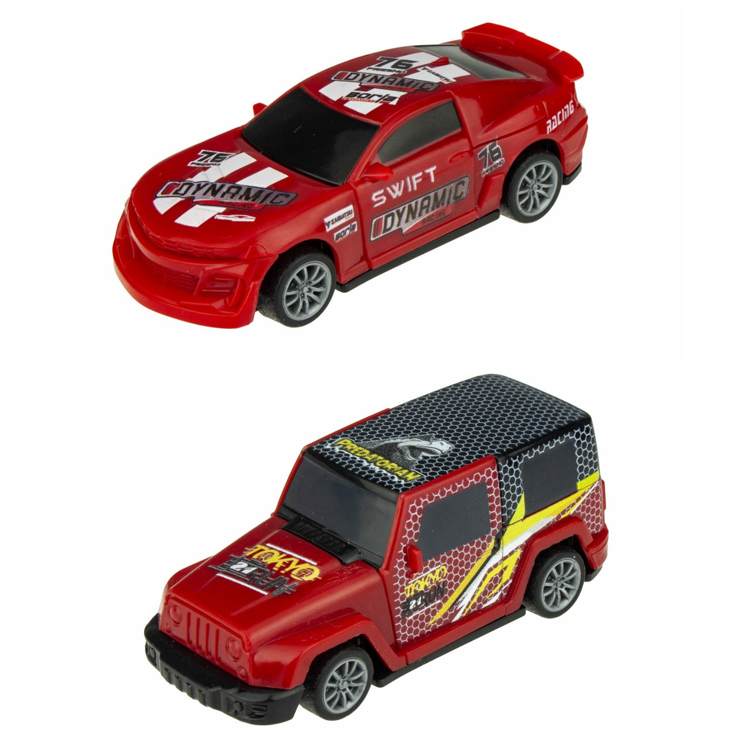 Машинки 1toy Crash Fest Dynamic/Predatorian красный/красно-черный Т21634