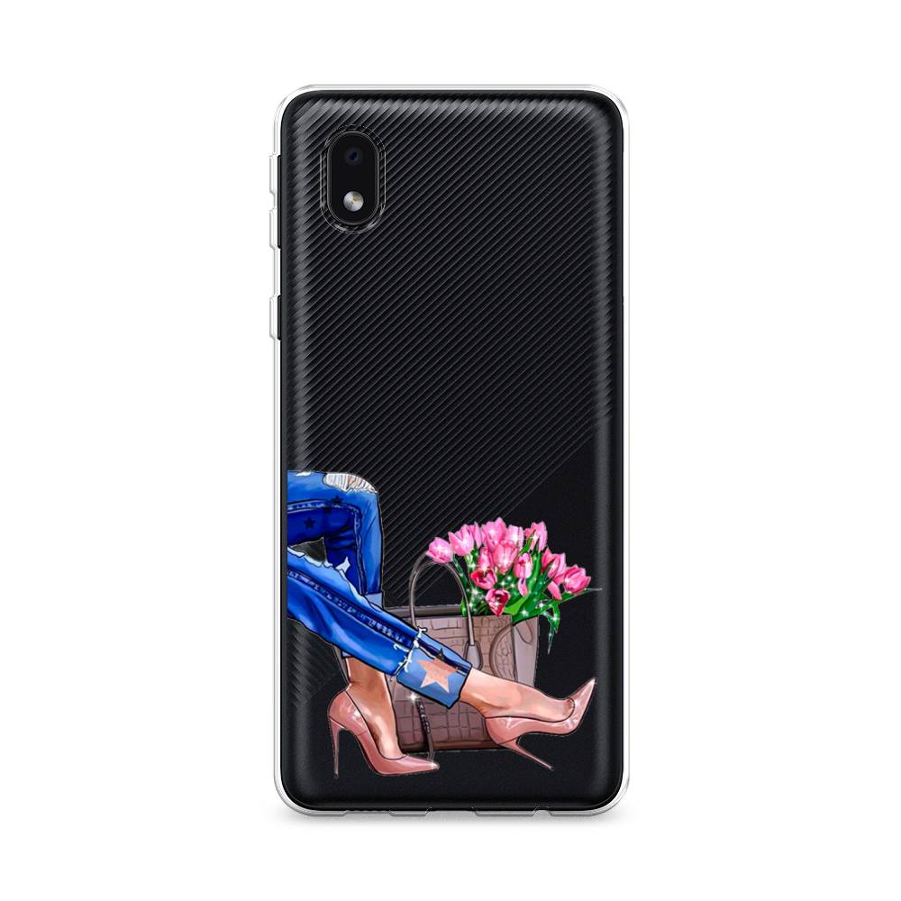 

Чехол Awog на Samsung Galaxy A01 Core / Самсунг A01 Core "Каблучки", Голубой;коричневый;розовый, 2101250-7