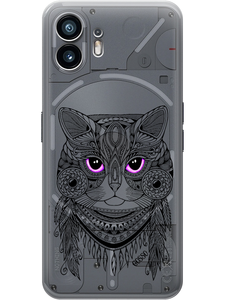 

Силиконовый чехол на Nothing Phone (2) с принтом "Розовоглазая кошка" прозрачный, Прозрачный;фиолетовый;черный, 784811512