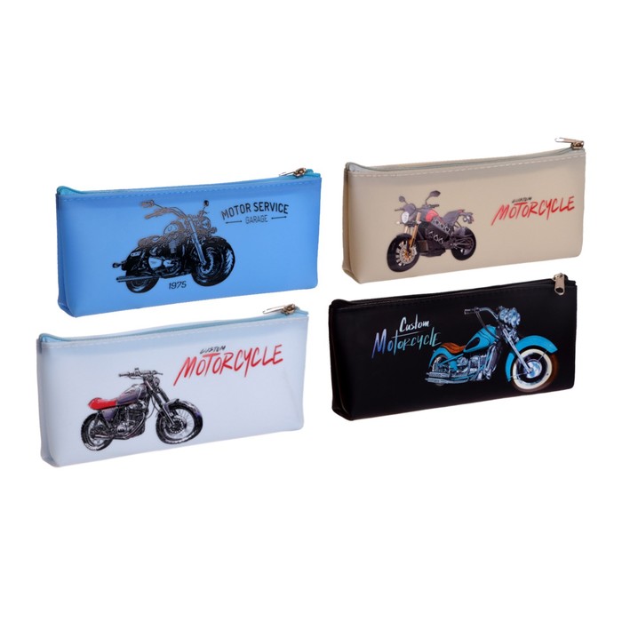 

Calligrata Пенал школьный на молнии МИКС Мотоцикл, В ассортименте