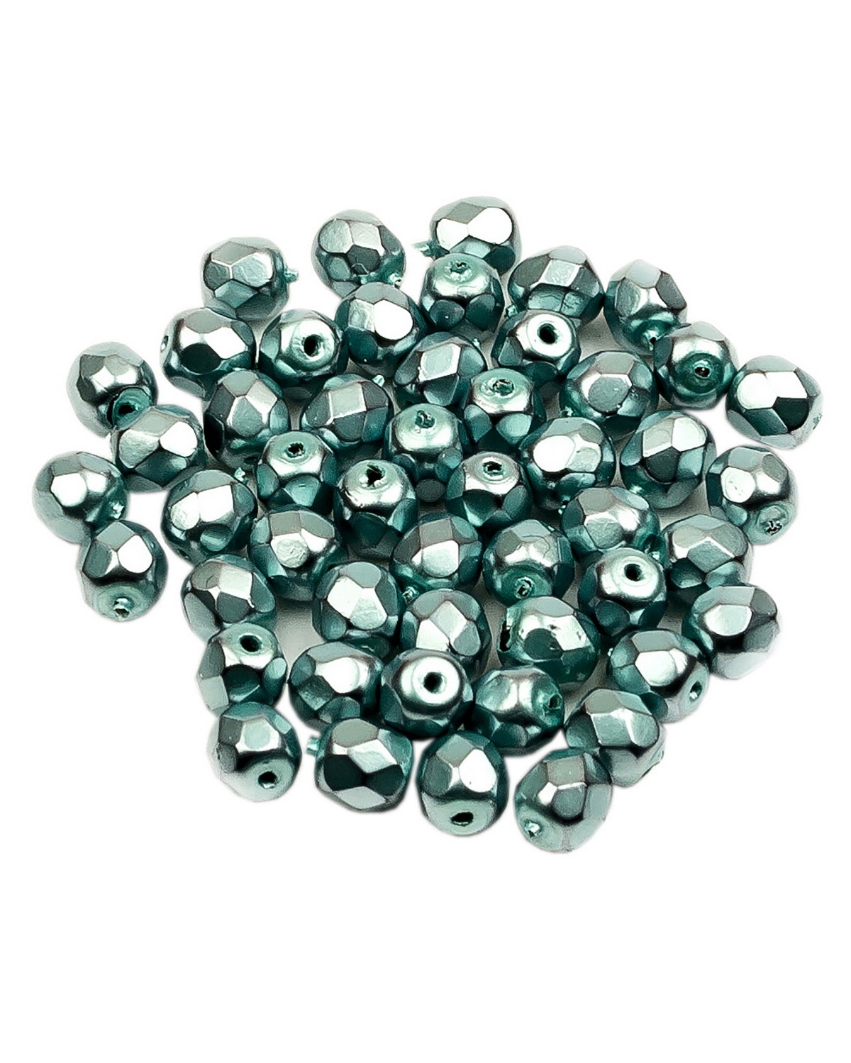 

Стеклянные чешские бусины Fire polished beads ганеные круг 4 мм Jet Heavy Metal Comet 50шт, Голубой, FP-4