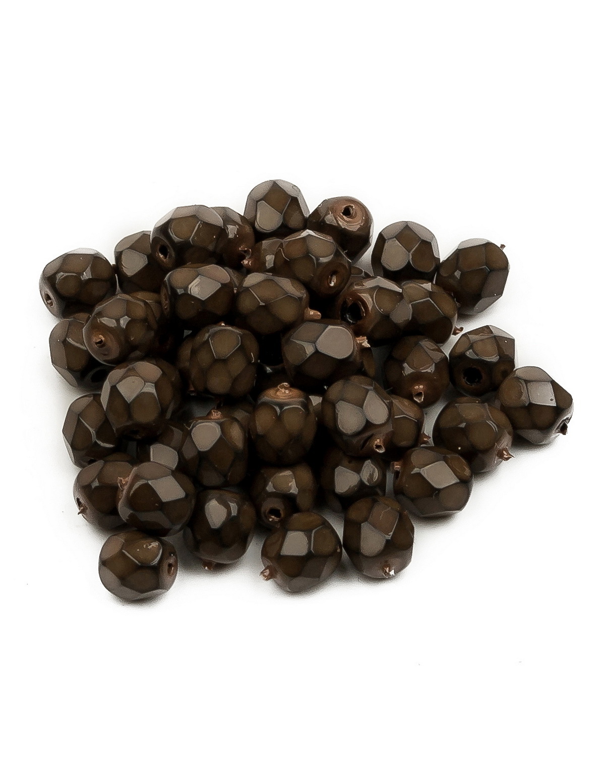 

Стеклянные чешские бусины Fire polished beads ганеные круглые 4 мм цвет Jet 39078 50шт, Коричневый, FP-4
