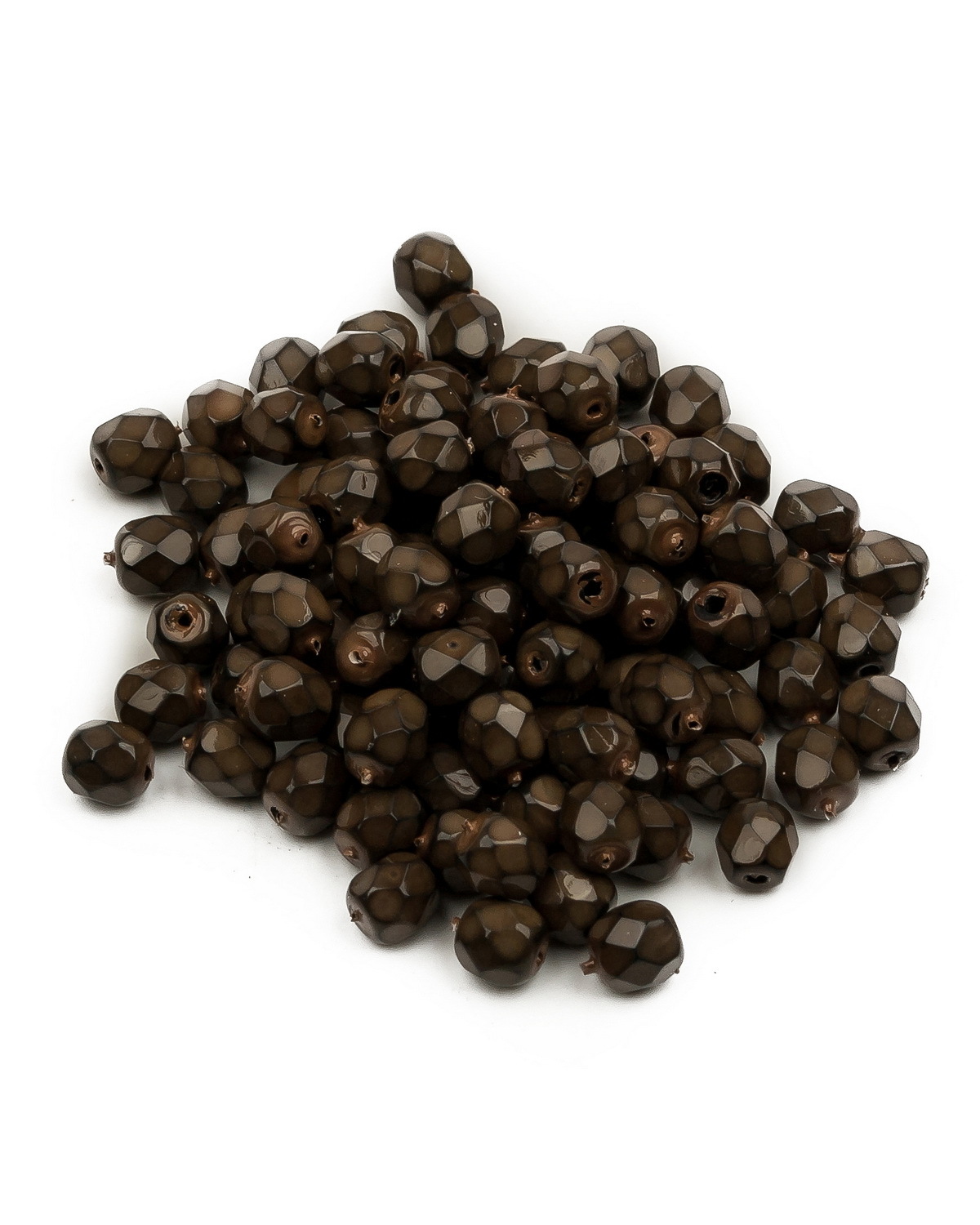 

Стеклянные чешские бусины Fire polished beads ганеные круглые 4 мм цвет Jet 39078 100шт, Коричневый, FP-4