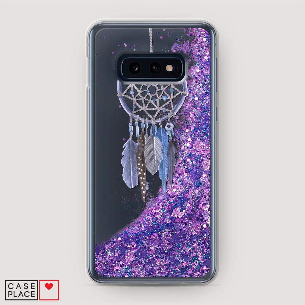 

Жидкий чехол с блестками "Синий ловец снов акварель" на Samsung Galaxy S10E