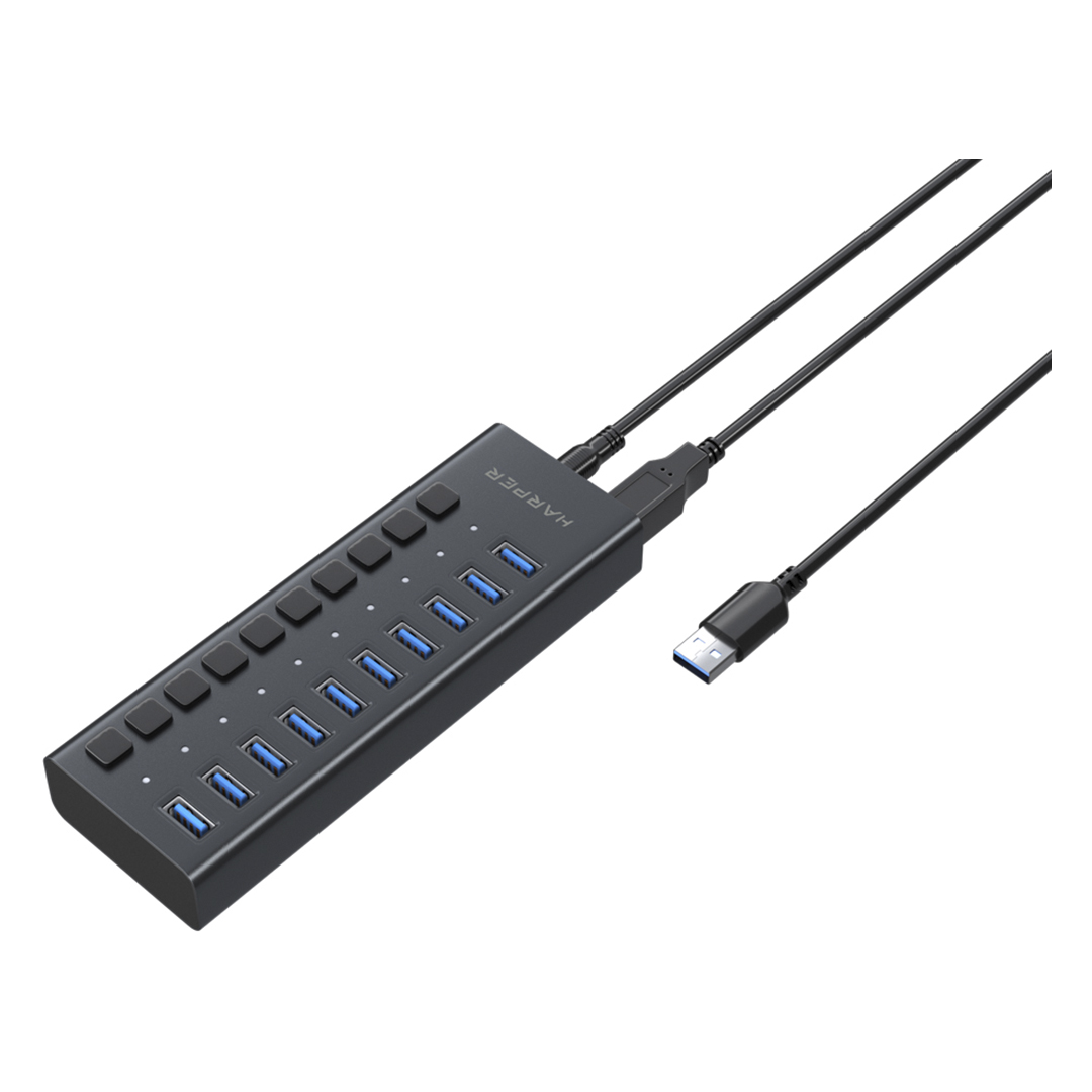 

USB концентратор Harper HUB-10MB Black, Черный, HUB-10MB Black