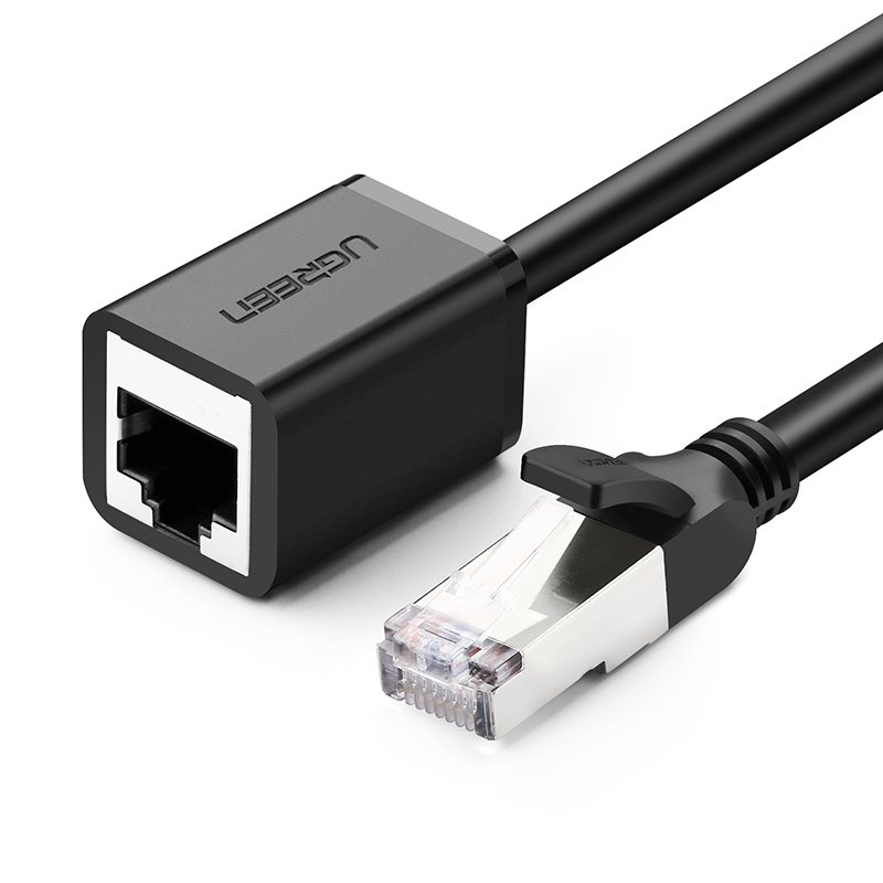 Удлинитель uGreen RJ45 - RJ45 вилка-розетка 0.5м (11278_) NW112 чёрный