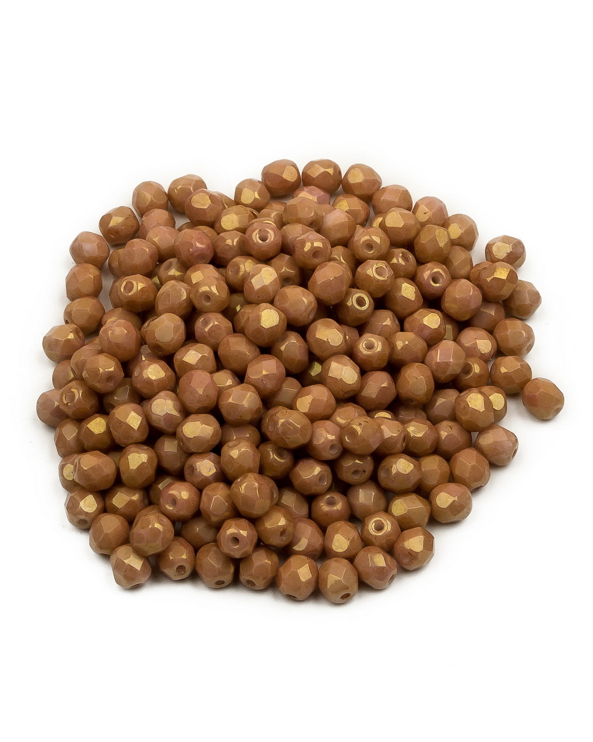 

Стеклянные чешские бусины ганеные круг 4 мм Chalk White Red Luster 250шт, Белый, FP-4