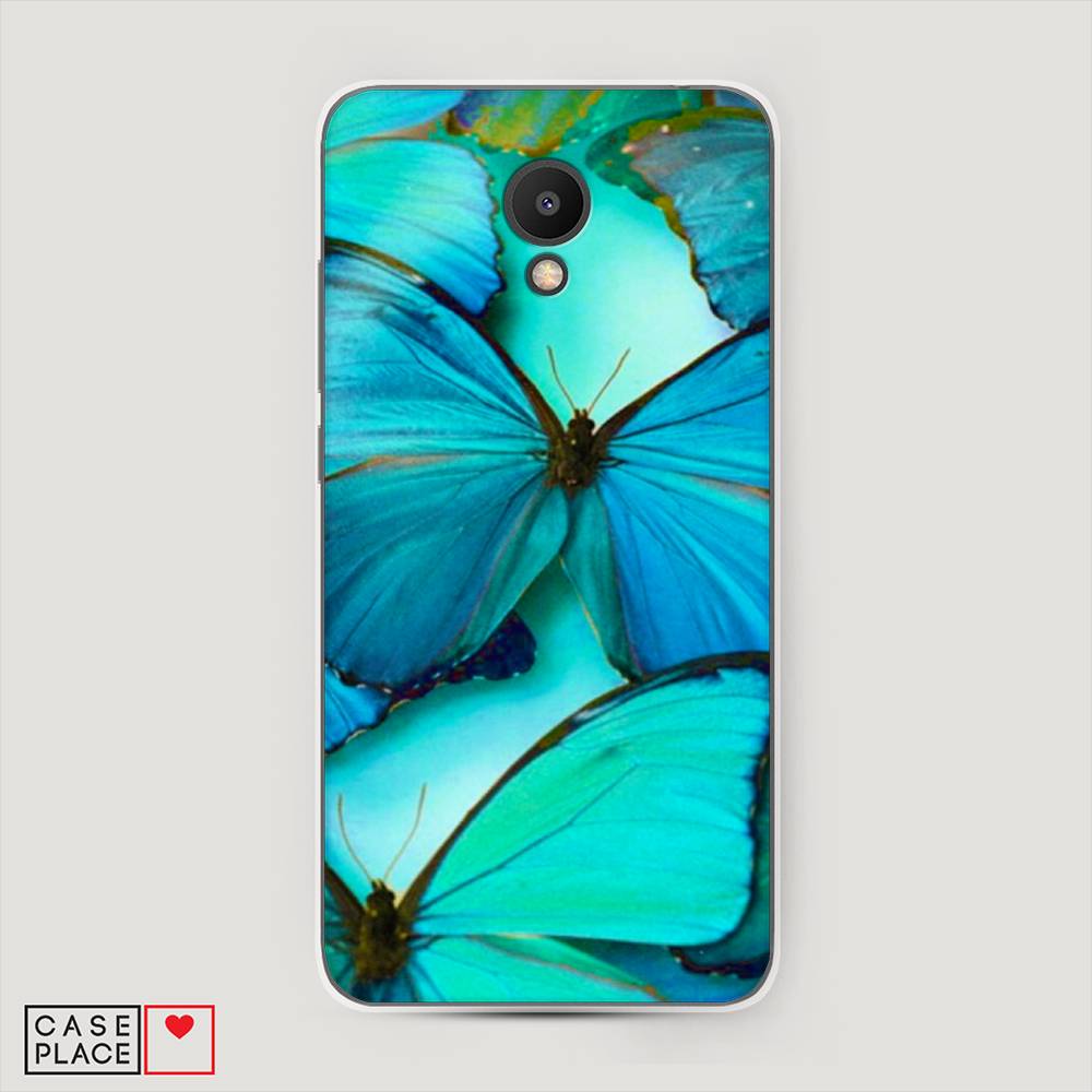 фото Чехол awog "неоновые бабочки" для meizu m6s