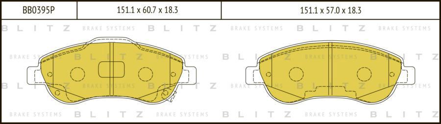 

Тормозные колодки Blitz BB0395P