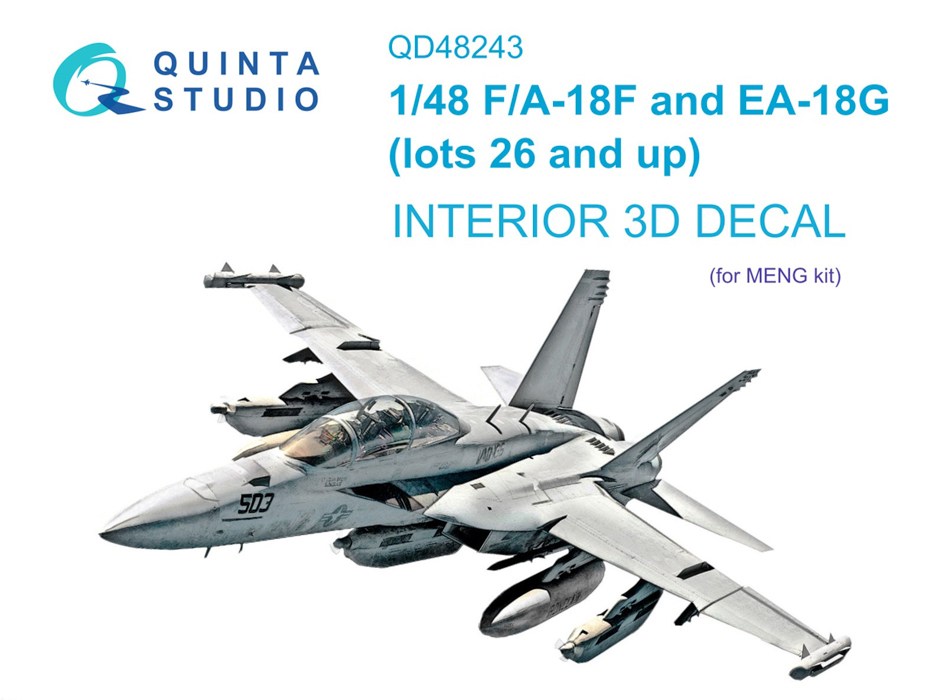 

QD48243 3D Декаль интерьера кабины F/A-18F late / EA-18G Meng, Цветной