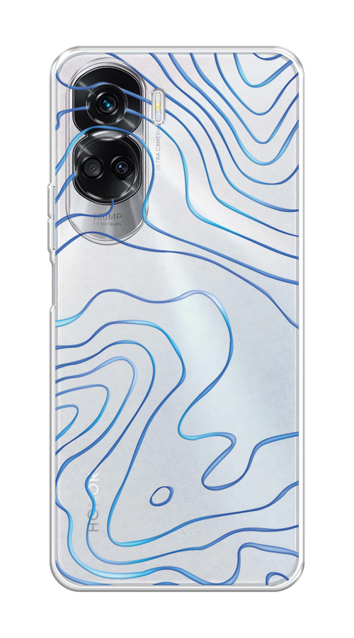 

Чехол Homey на Honor 90 Lite "Blue lines", Прозрачный;синий, 6122350-1