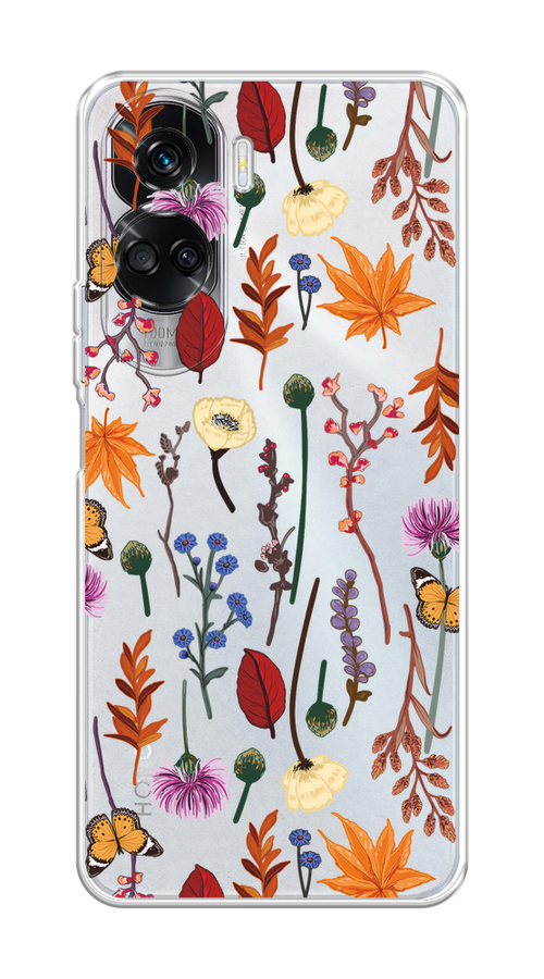 

Чехол Homey на Honor 90 Lite "Orange Purple flowers", Оранжевый;красный;розовый;желтый;прозрачный, 6122350-1