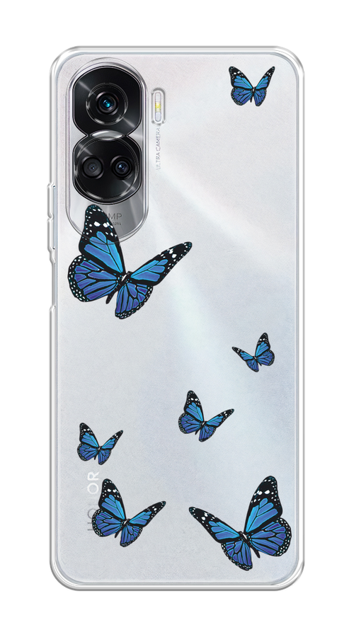 

Чехол Homey на Honor 90 Lite "Blue butterflies", Синий;черный, 6122350-1