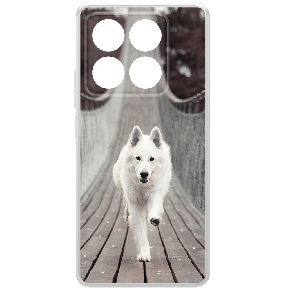 

Чехол-накладка Krutoff Clear Case Пес на мосту для Xiaomi 14T Pro, Прозрачный