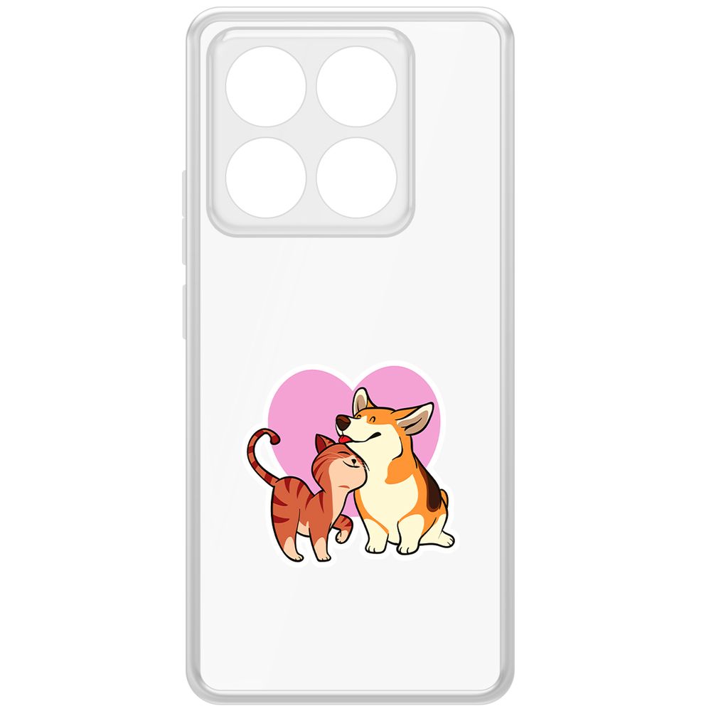 

Чехол-накладка Krutoff Clear Case Любовь противоположностей для Xiaomi 14T Pro, Прозрачный