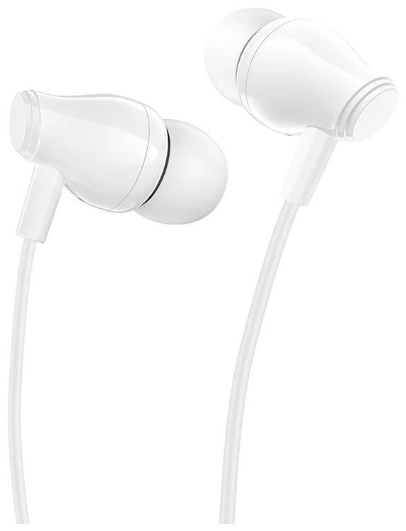 

Наушники Borofone BM61 Wanderer, вакуумные, микрофон, Jack 3.5 мм, кабель 1.2 м, белые