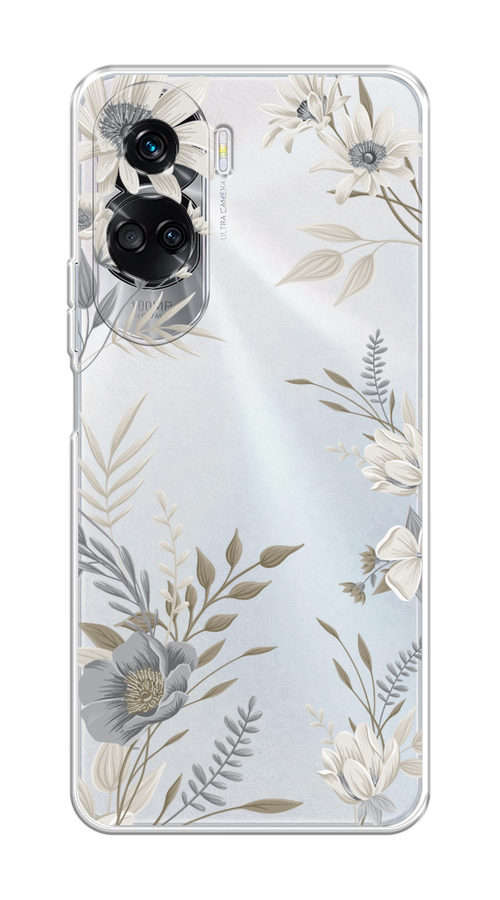 

Чехол Homey на Honor 90 Lite "Цветы сепия", Серый;прозрачный;зеленый;белый, 6122350-1