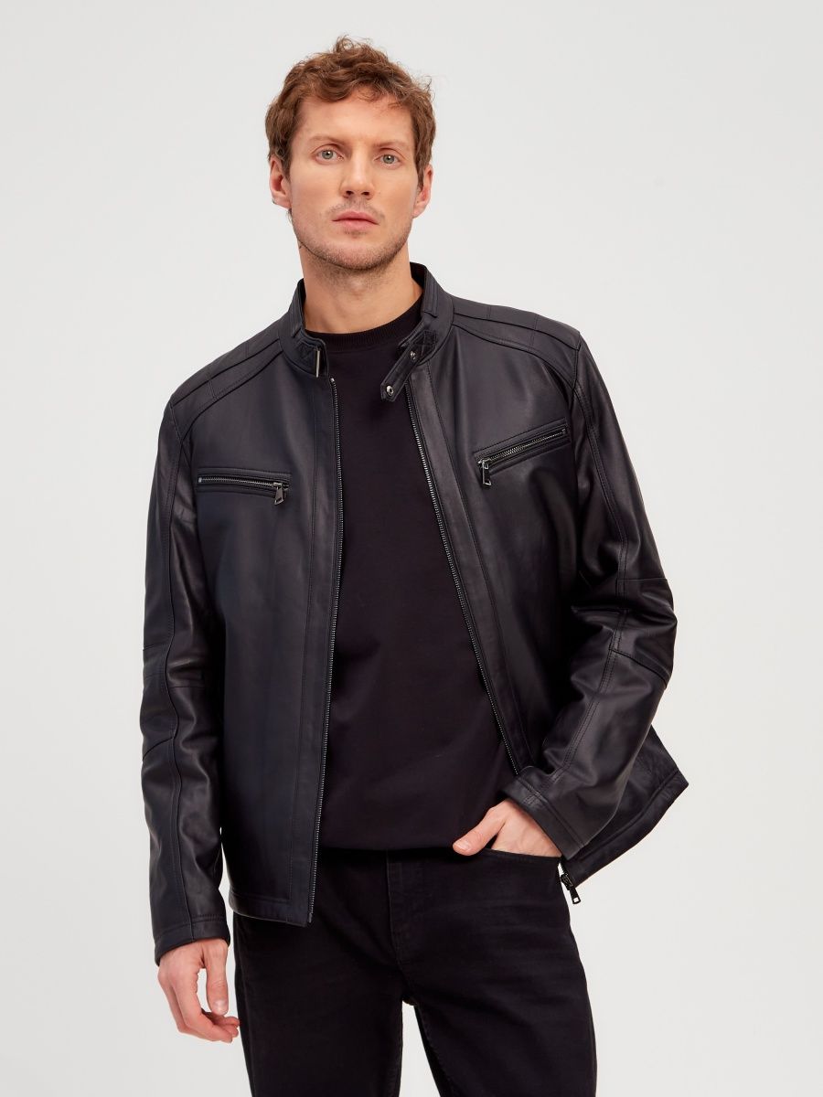 Кожаная куртка мужская Grizman 42697 черная 48-50 RU