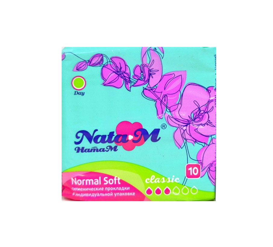 Прокладки Nata M Classic Normal Soft мятный 10 шт