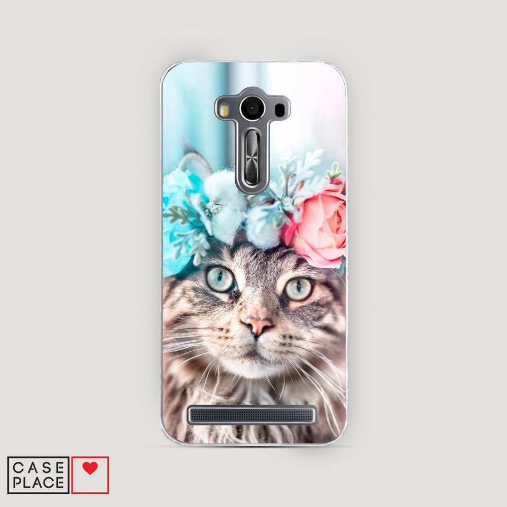 

Чехол Awog на Asus Zenfone 2 Laser ZE550/551KL "Кот в венке", Серый;голубой;розовый, 40250-2