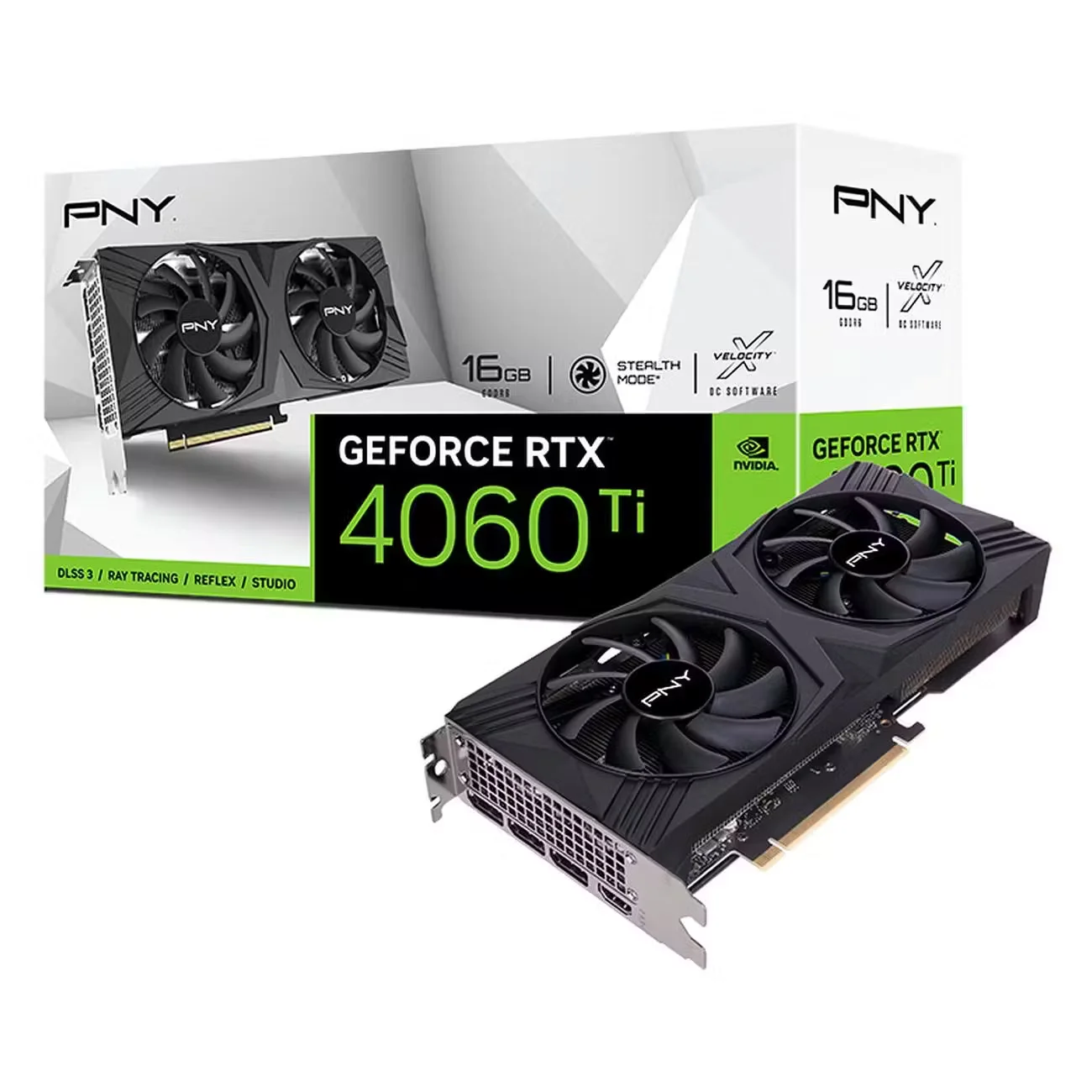 

Видеокарта PNY NVIDIA GeForce RTX 4060 Ti VERTO Dual Fan 16GB (VCG4060T16DFXPB1), Черный, GeForce RTX 4060 Ti VERTO Dual Fan