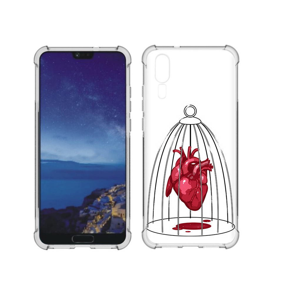 

Чехол MyPads Tocco для Huawei P20 сердце в клетке (PT108006.52.597), Прозрачный, Tocco