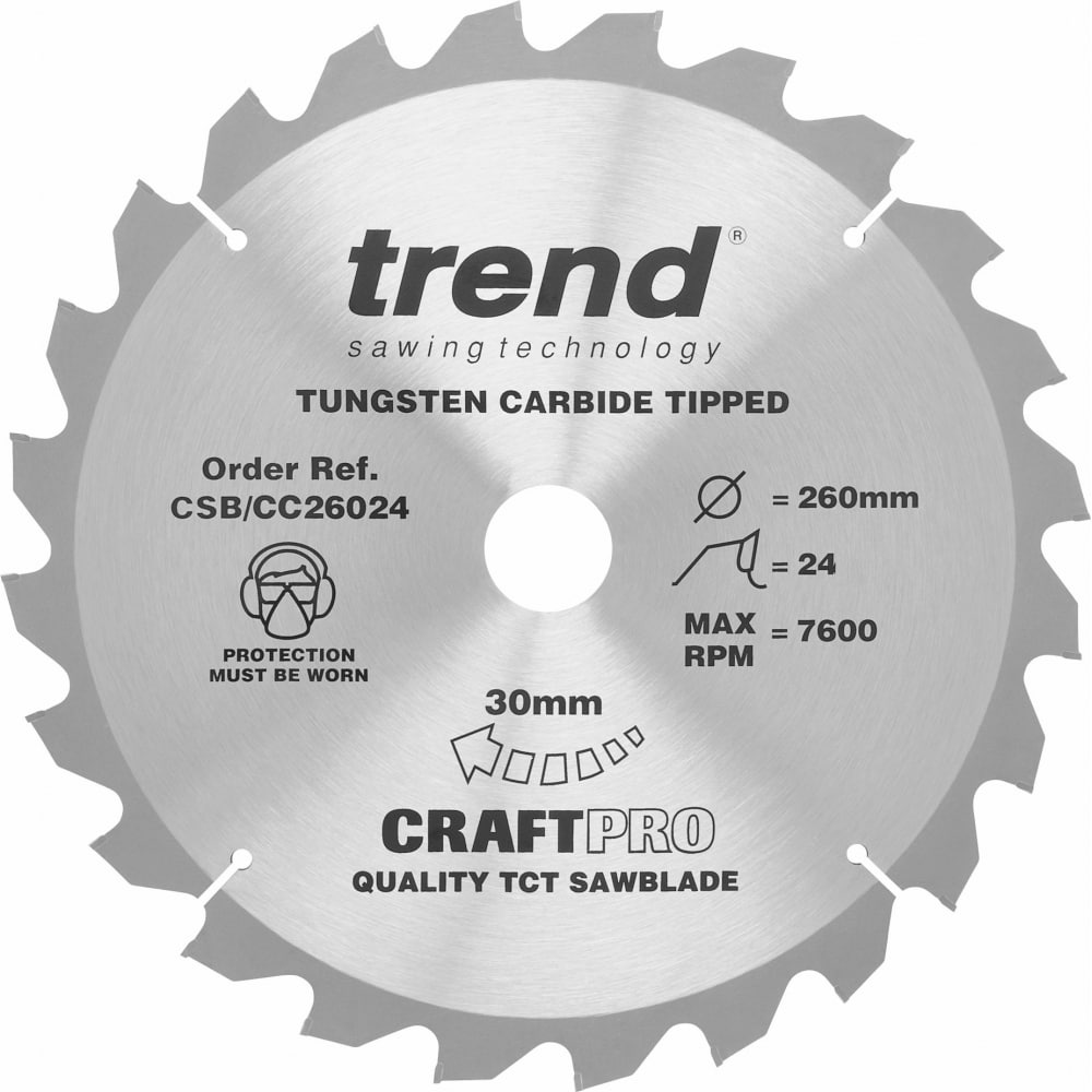 фото Trend пильный диск 260 мм 24 зуба csb/cc26024