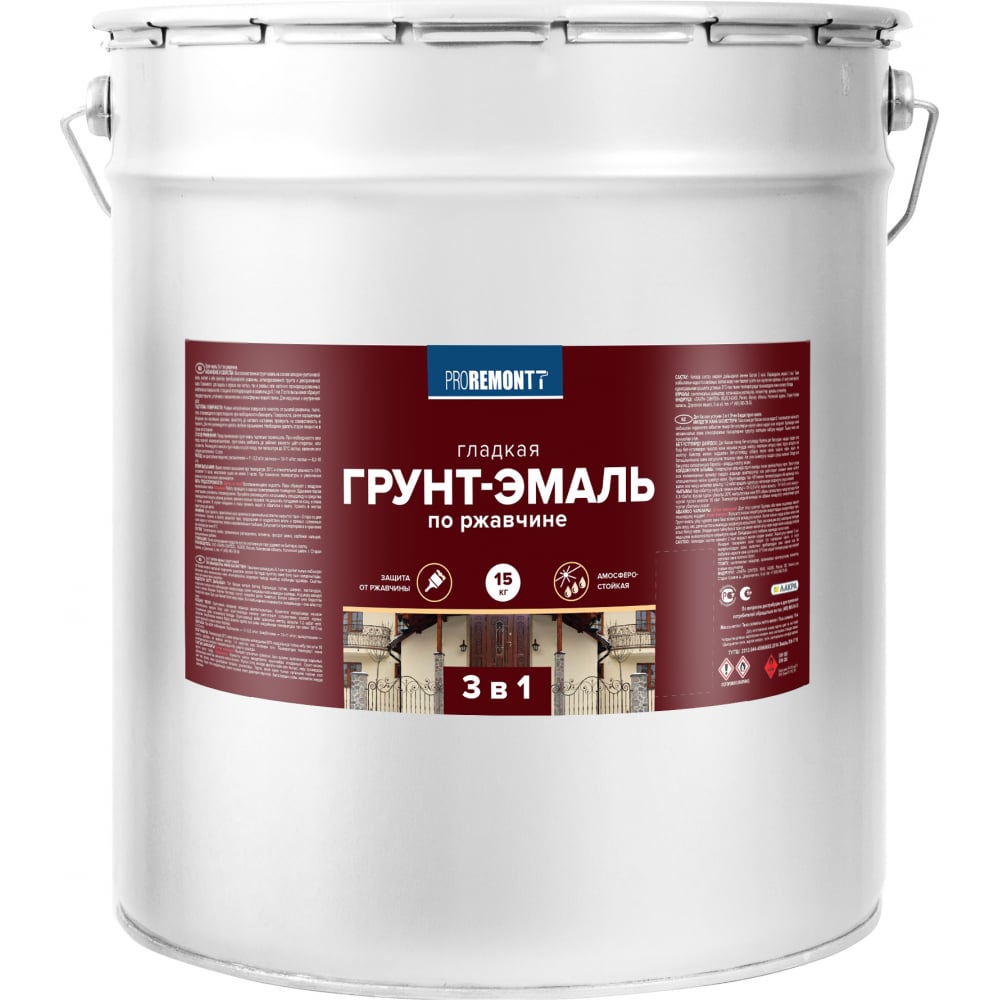 

Грунт-эмаль Proremontt 3 в 1 голубая, 15 кг Лк-00012399