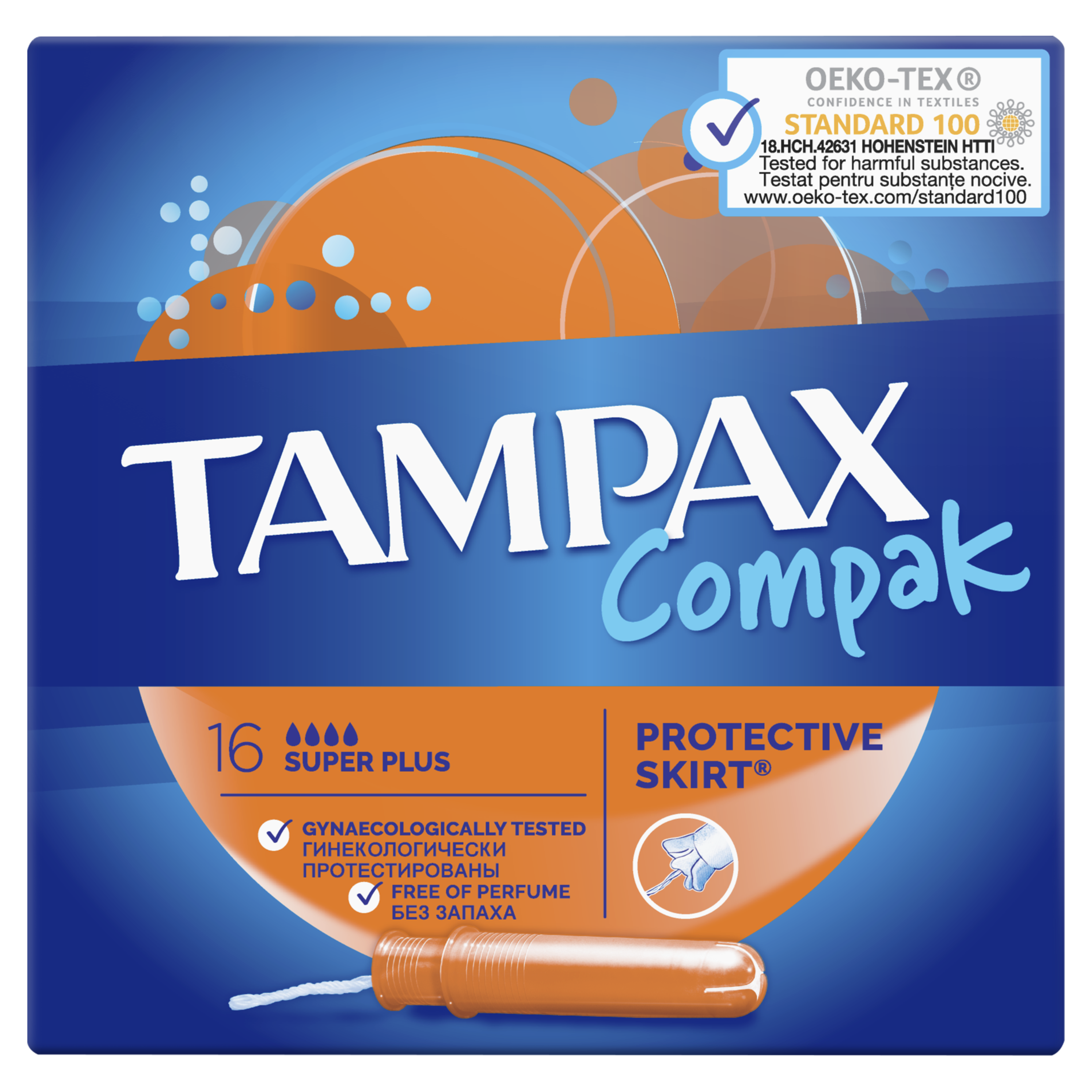 Тампоны с аппликатором TAMPAX Compak Super plus, 16 шт.