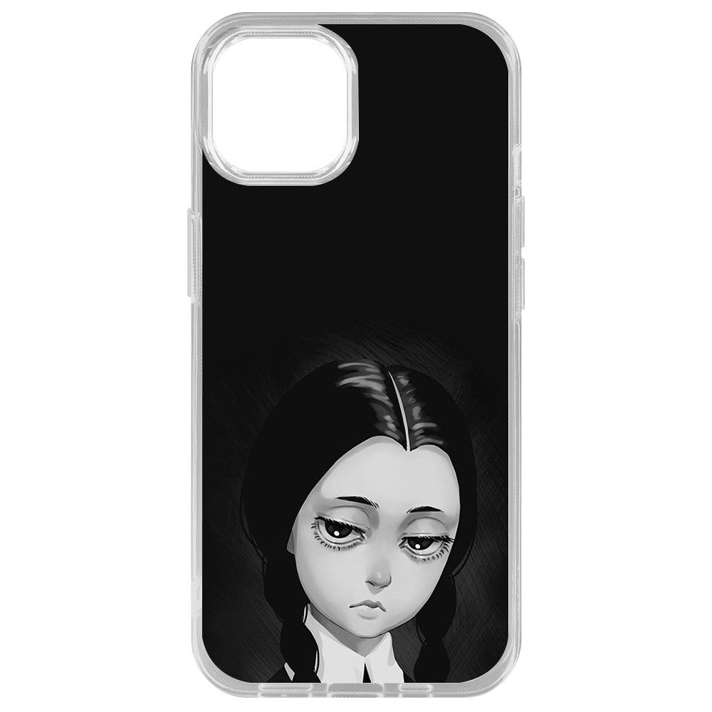 

Чехол-накладка Krutoff Clear Case Уэнсдей Аддамс - Рисованная Уэнсдей для iPhone 14 Plus, Прозрачный