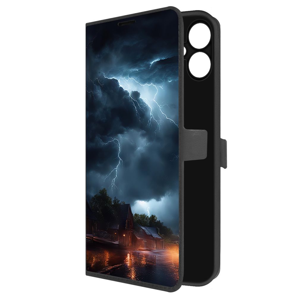 

Чехол-книжка Krutoff Eco Book для Samsung Galaxy A06 (A065) Ночная гроза (черный)