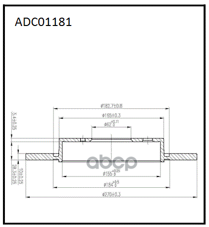 

Диск Тормозной Задний Toyota Auris 2007-> /D=270mm Allied Nippon Adc 01181 ALLIED NIPPON а