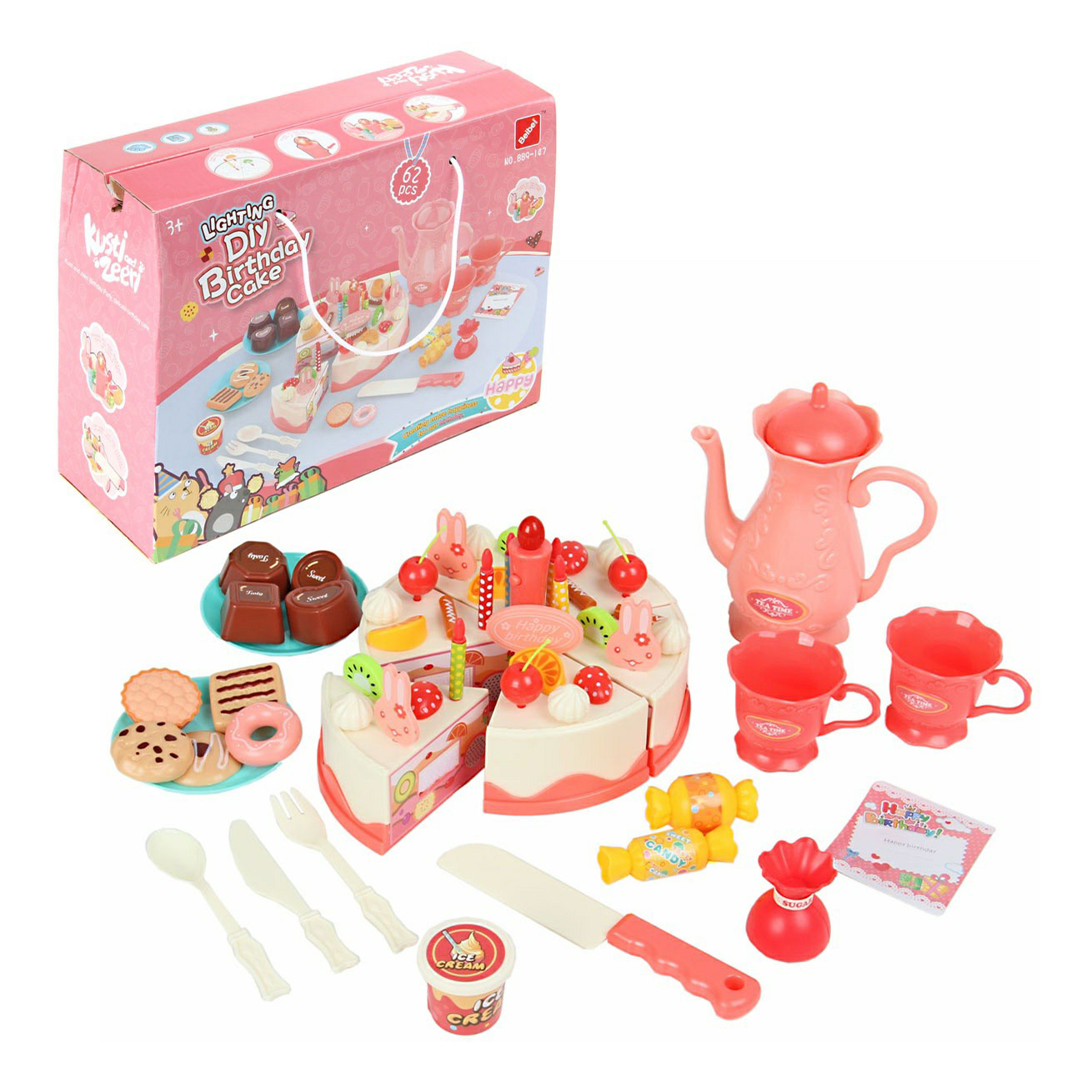 

Игровой набор Birthday Cake 62 предмета, Красный