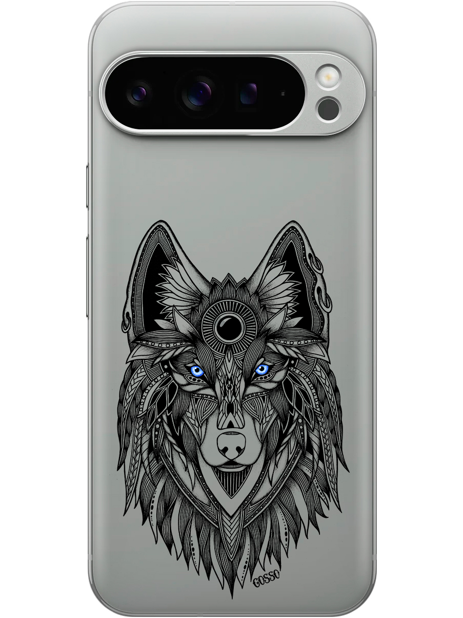 

Силиконовый чехол на Google Pixel 9 pro с принтом "Голубоглазый волк" прозрачный, Прозрачный;голубой;черный, 784810312