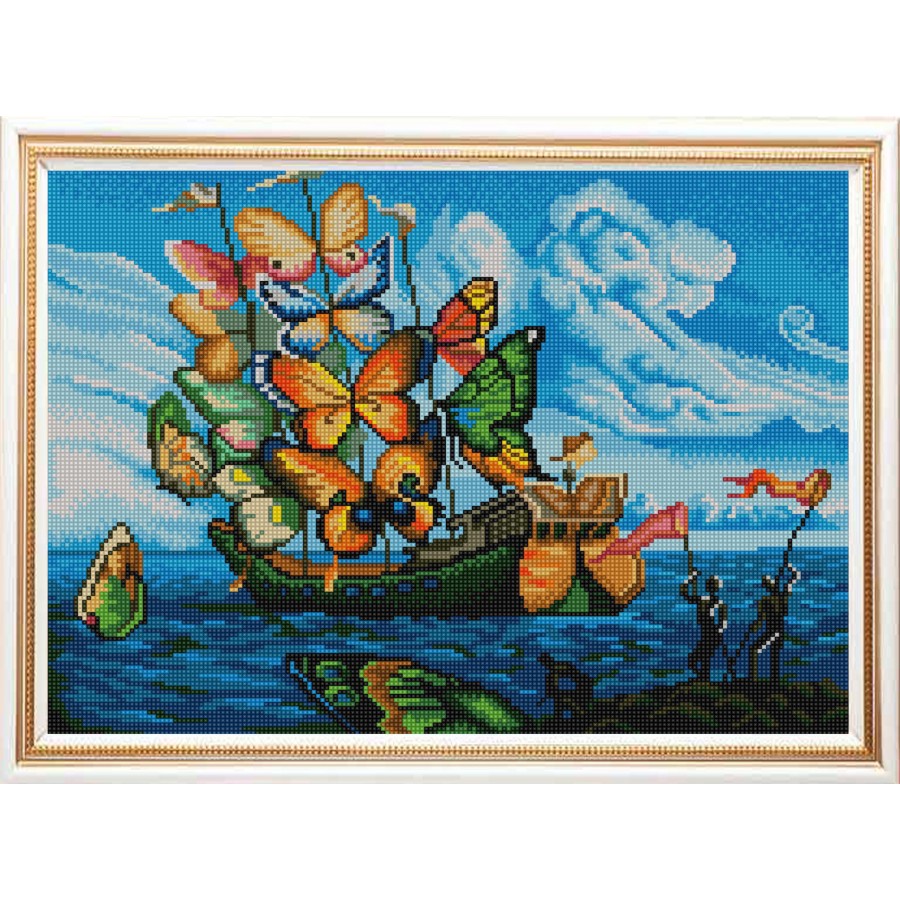 

Схемы для вышивания бисером Бабочка-корабль 9955, 29x39 см от Конёк